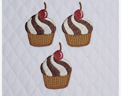 Cupcake Patch Aplique Bordado Termocolante 3 un - P. Entrega