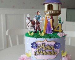 Topo Rapunzel Enrolados Castelo e Flor 3d+ 4 Arquivos Brinde