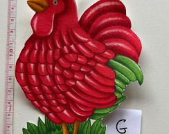 2 Patch Aplique Termocolante Galo Vermelho G ( 2 Unidades )