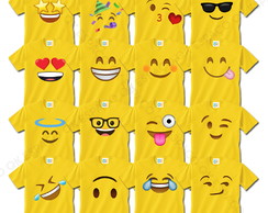 Kit Camiseta Emoji com 16 Camisetas Infantis Personalizadas