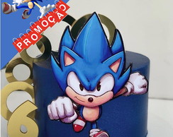 Arquivo de Corte Topo de Bolo Sonic 2 Studio+brinde