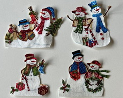 Patch Aplique Termocolante Bonecos de Neve