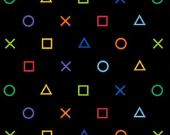 Tecido Games Épicos Playstation Gabardine - 140 cm x 100 Cm.