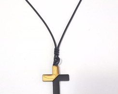 Colar Cordão Masculino Pingente Cruz Crucifixo