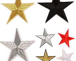 Estrelas Bordadas Coloridas Patch Termocolante 10 Und 7.2cm