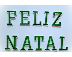 Kit 10 Letras Patch Aplique Bordado Termocolante Feliz Natal