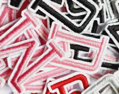Kit 5 Letras Alfabeto Patch Apliq Bordado Termocolante 60 mm