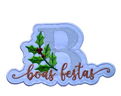 Patch Aplique Bordado Termocolante Boas Festas