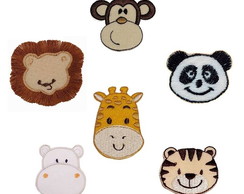 Patch Aplique Termodolante Safari - Kit 6 Pç