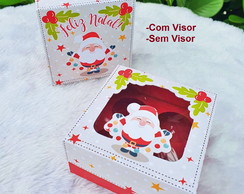 Arquivo para Corte Caixa 4 Doces com Visor Natal