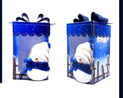 Arquivo Studio Caixa Tampa com Visor Natal Azul