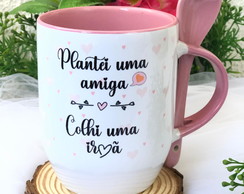 Caneca Amiga com Colher, Caneca Amizade, Caneca com Nome