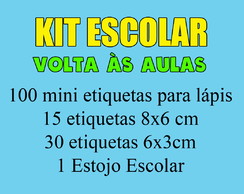 Kit Etiquetas e Estojo Escolar Volta às Aulas