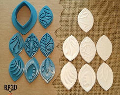 027-kit 1 Cortador e 7 Marcadores Argila Biscuit Fimo