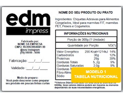 Etiquetas Adesivas Personalizadas para Alimentos Congelados