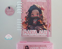Agenda Escolar - Anime Nezuko com Estojo