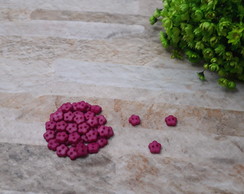 Mini Botão Flor (6mm) Pink We Care About - 40 Un.