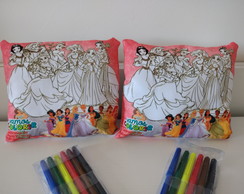 Almofadas para Colorir Princesas com Canetinhas