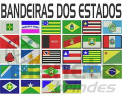 Kit c/ 6 Mini Bandeira Bordada 3x2cm Estados Países Patch