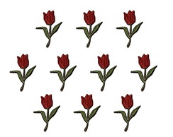Flor Tulipa Patch Aplique Bordado Termocolante Kit 10 un