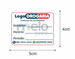 Etiquetas para Posologia em Remédio 4x5cm em Lamina