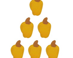 Fruta Caju Patch Aplique Bordado Termocolante 6 un P. Ent.
