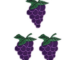 Fruta Uva m Patch Aplique Bordado Termocolante 3 un P.ent.