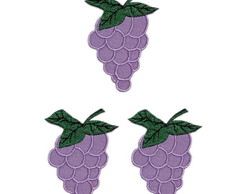 Fruta Uva m Patch Aplique Bordado Termocolante 3 un P.ent.