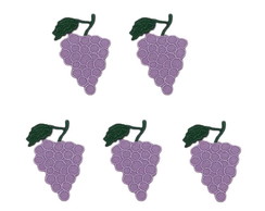 Fruta Uva P Patch Aplique Bordado Termocolante 5 un P.ent.