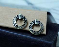 Brinco Feminino Pequeno Mandala Ouro Velho Bijuterias