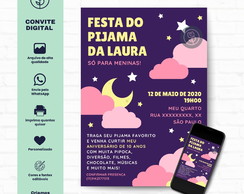 Convite Digital Festa do Pijama