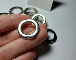 Base de Brinco Círculo em Metal Prateado (2,5 Cm)