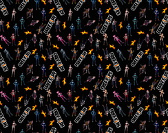 Tecido Free-fire F. Preto Microfibra 140 cm x 100 Cm.