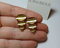 Base de Brinco Gomos Metal Dourado