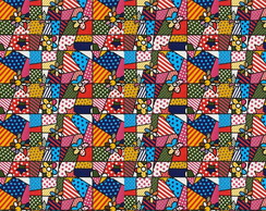Tecido Romero Brito Quadros Microfibra 140 cm x 100 Cm.