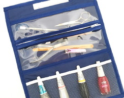 Estojo Organizador Nécessaire Porta Esmaltes Azul Marinho *