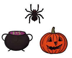 Halloween Patch Aplique Bordado Termocolante 3un