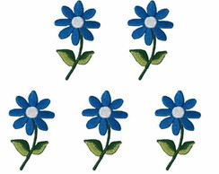 Flor Margaridas Patch Aplique Bordado Termocolante Kit 5 un