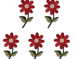 Flor Margaridas Patch Aplique Bordado Termocolante Kit 5 un