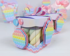 Caixa Cubo com Visor Pop It Candy + Arquivos a Sua Escolha