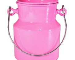 Leiteira de Alumínio 1 Litro Cor Rosa Metalizada