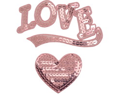 Aplique Bordado Termocolante Kit Love 2 un