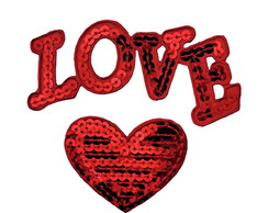 Aplique Bordado Termocolante Kit Love 2 un