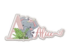 Patch Aplique Bordado Termocolante Safari Elefantinho