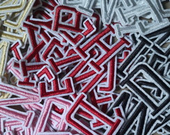 Kit 12 Numeros ou Letras Alfabeto Patch Bordado Termocolante