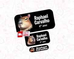 Etiquetas Escolares em Vinil Capivara 150un