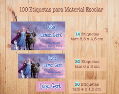 Kit Adesivo para Material Escolar Frozen 2