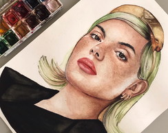 Retrato Realista em Aquarela