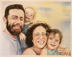 Pintura Retrato Realista em Aquarela