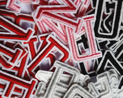 Kit 6 Letras Alfabeto Patch Aplique Bordado Termocolante 3cm